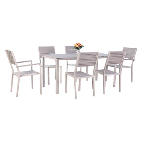 SET GIARDINO IN ACCIAIO  ASSOS  colore beige