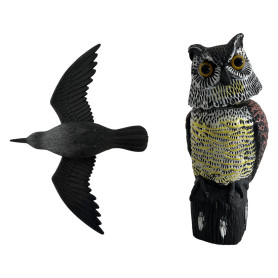 STATUETTA SCACCIA VOLATILI A FORMA ANIMALE Gufo oscillante - cm 38