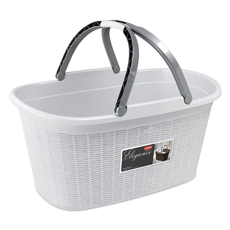 CESTA PORTABIANCHERIA  ELEGANCE  colore bianco