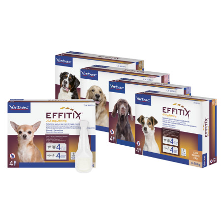 ANTIPARASSITARIO  EFFITIX   Cane Medium  da 10 a 20 kg  - 4 pipette ml 2