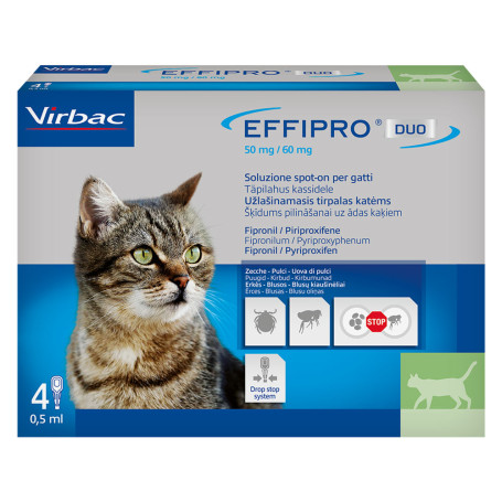 ANTIPARASSITARIO  EFFIPRO DUO   Gatto  da 1 a 6 kg  - 4 pipette ml 0