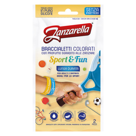 BRACCIALETTO ANTI ZANZARA  SPORT & FUN  cf. 2 pezzi