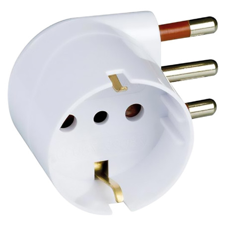 ADATTATORE SINGOLO SPINA 90  SALVASPAZIO  spina 2P + T 10A