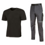KIT T-SHIRT + PANTALONE  WORK WEAR  tg. S (maglia black carbon / pantalone asphalt grey)