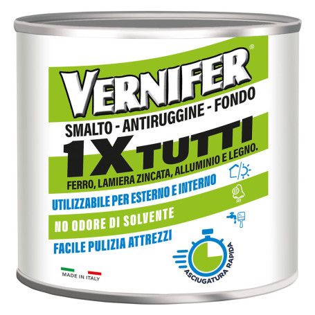 VERNICE ANTIRUGGINE ACRILICA  VERNIFER 1 X TUTTI  Ml. 500 - grigio medio brillante (4607)