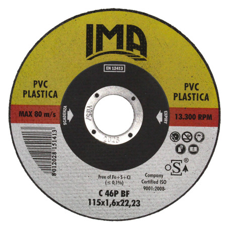 MOLA ABRASIVA PER PLASTICA/PVC  GOLD   diametro  115 x 1