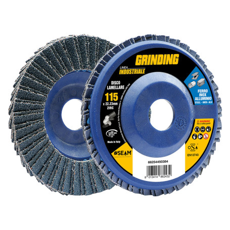 DISCO LAMELLARE PER ACCIAIO INOX  GRINDING LINEA INDUSTRIALE   diametro  115 gr. 100