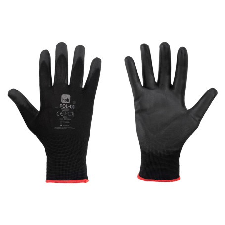 GUANTI POLIESTERE/POLIURETANO  SPECIAL HOB POL-01  Tg. 8 - colore nero
