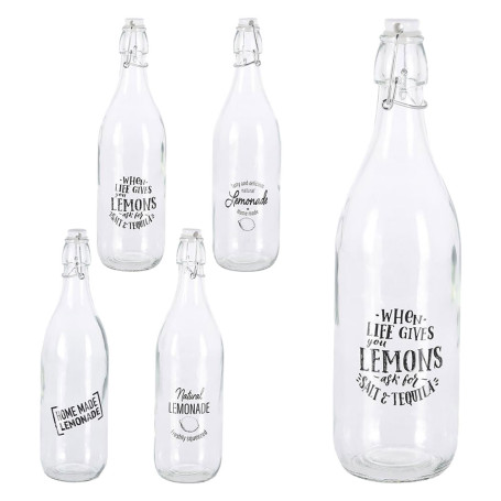 BOTTIGLIA IN VETRO  DECORATA  1000 ml