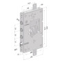 SERRATURA DA APPLICARE TRIPLICE PER PORTE BLINDATE SENZA NUCLEO  250  interasse pistoni 28 mm  - DX