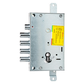 SERRATURA DA APPLICARE TRIPLICE PER PORTE BLINDATE  165  interasse pistoni 37 mm - E64 SX
