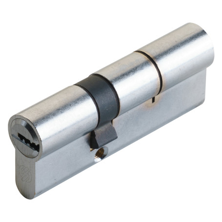 CILINDRO PROFILATO DOPPIO SERIE  K2  mm 40+10+40  uguale a  90 (45+45) cromo satinato