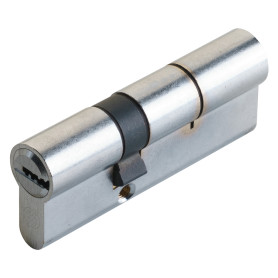 CILINDRO PROFILATO DOPPIO SERIE  K2  mm 45+10+45  uguale a  100 (50+50) cromo satinato