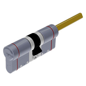 CILINDRO PROFILATO MODULARE PER POMOLO SERIE  EVO K50 TOP  mm 26+10+26  uguale a  62 (31+31) cromo satinato