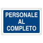 CARTELLO  PERSONALE AL COMPLETO  cm 40 x 60