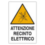 CARTELLO  ATTENZIONE RECINTO ELETTRICO  cm 20 x 30