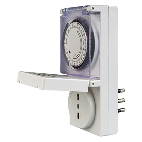 PRESA TEMPORIZZATA PER ESTERNO  GIORNALIERA  spina + presa 16A