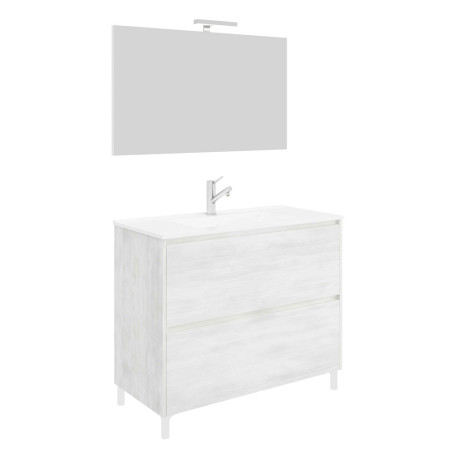 MOBILE BAGNO  LISBONA  base cm 80 x 47 x h.85 - colore rovere bianco