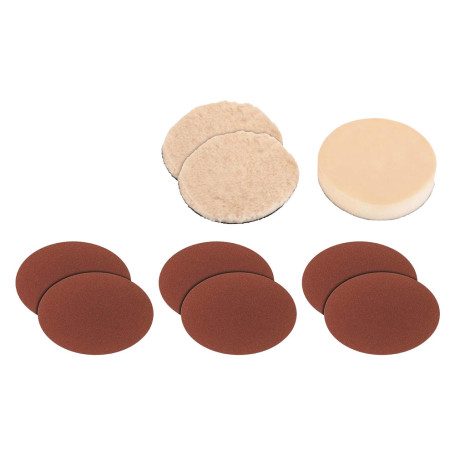 SET ACCESSORI PER LEVIGARE / LUCIDARE  diametro  mm 180 - 9 pezzi