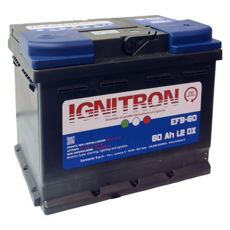 BATTERIA PER AUTO START & STOP  IGNITRON EFB  80 AH - mm 315 x 175 x 190