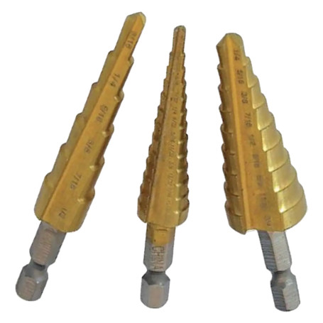 FRESA CONICA A GRADINI HSS IN SET 3 pezzi