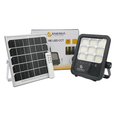 PROIETTORE A LED  CCT  CON PANNELLO SOLARE 100W (pannello 10W) - cm 19