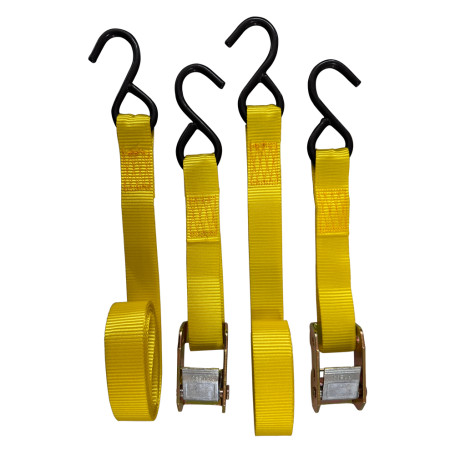 NASTRO DI ANCORAGGIO AD UNCINO CON FIBBIA mt. 2 x mm 25 - port.250 kg - pz.2 / con fibbia