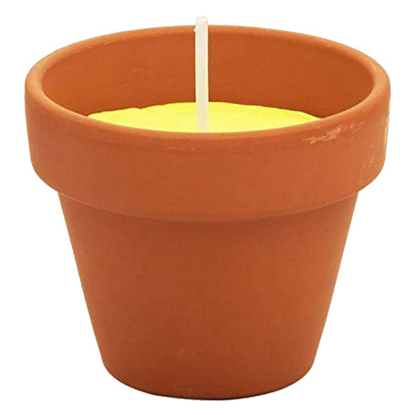 VASETTO COTTO CON CITRONELLA cf da 6 pezzi - d.7 x H.6 cm