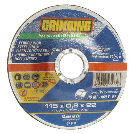 MOLA ABRASIVA PER INOX  diametro  115 x 0