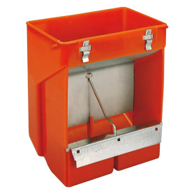 MANGIATOIA A TRAMOGGIA PER CONIGLI 2 scomparti - con coperchio