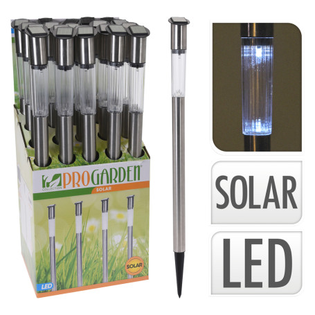 LAMPADA A ENERGIA SOLARE  INOX   diametro  cm 3 x h.70
