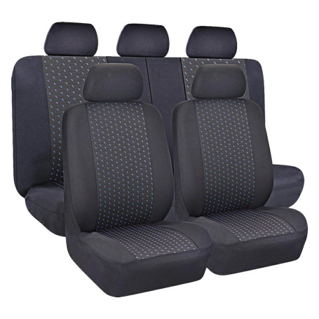 COPRISEDILE  GOLDEN BLU  set da 9 pezzi - 4 sedili + 5 poggitesta