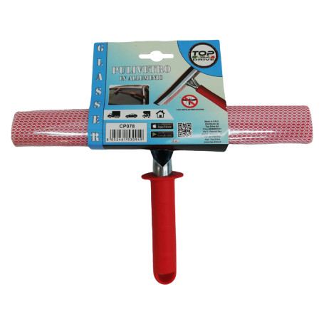 SPAZZOLA PULIVETRO PER AUTO  GLASSER  con manico - cm 25 x 22