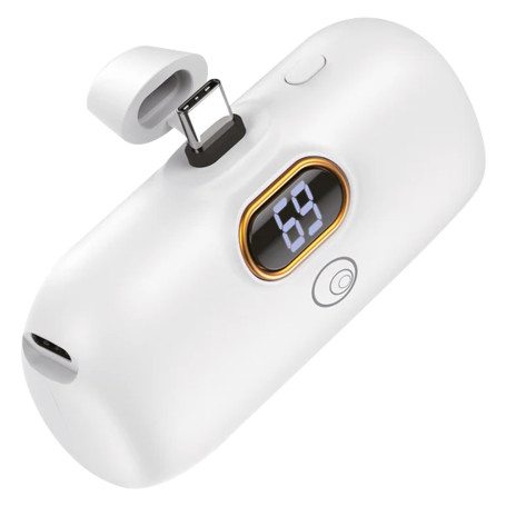 BATTERIA PORTATILE  MINI POWER BANK  MOD. LS93 5000 mAh - bianco