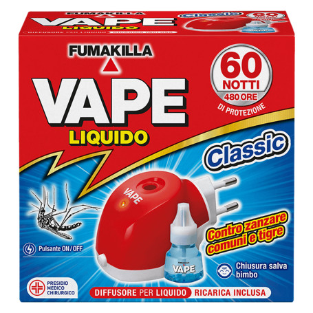 ANTIZANZARE ELETTRICO AD EMANAZIONE  LIQUIDA  30 ml - con 1 ricarica liquida (per 60 notti)