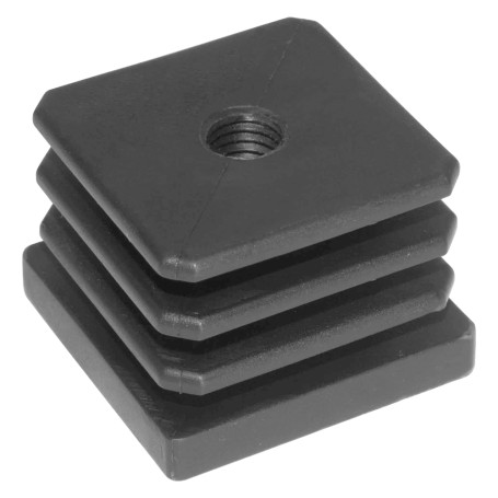 PUNTALE QUADRO ALETTATO CON FORO FILETTATO mm 30 x 30 - foro M10