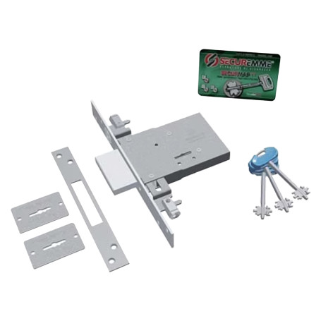 SERRATURA TRIPLICE A DOPPIA MAPPA DA INFILARE PER FASCIA  2003 SECURMAP 11  E 60 - 4 mandate / corsa 40 mm