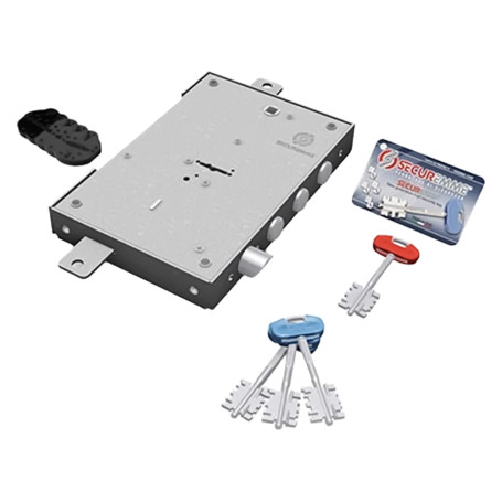 SERRATURA DA APPLICARE TRIPLICE PER PORTE BLINDATE  240  interasse pistoni 38 mm