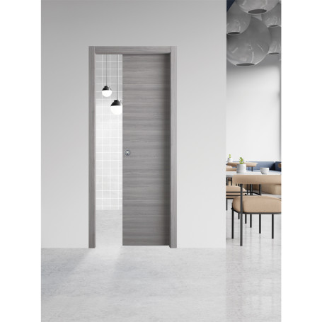 PORTA SCORREVOLE  GINEVRA  cm 90 x 210 (98 x 214) - col. micro noce