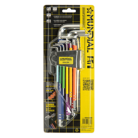 CHIAVI ESAGONALI PLASTIFICATE EXTRA LUNGHE IN SERIE (1