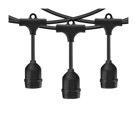 LUMINARIA 10 M CON 10 PORTALAMPADA NERO