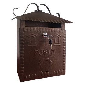 CASSETTA POSTALE  IRIS  cm 36x9x h 32 - rame antico