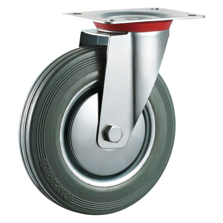 RUOTA PER CARRELLI ART. 80  diametro  mm 100 - piastra mm 105 x 85 - capacità kg 70