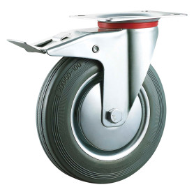 RUOTA PER CARRELLI ART. 80  diametro  mm 125 - piastra mm 105 x 85 - capacità kg 80