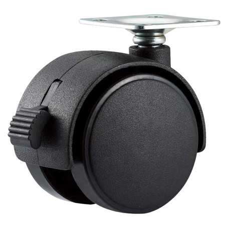 RUOTA PER MOBILI DOPPIA  diametro  50 - piastra mm 38 x 38 - capacità kg 30 - pz 2 BL