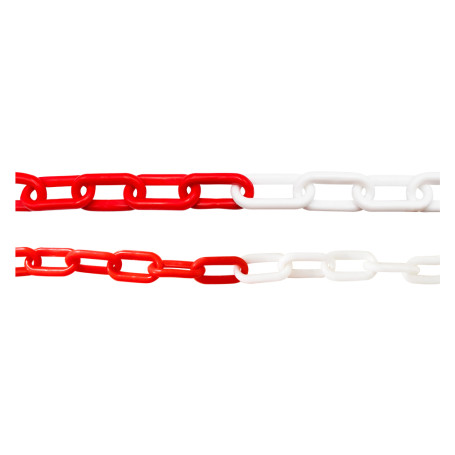 CATENA SEGNALETICA BICOLORE bianca / rossa -  diametro  mm. 6 x 36 x 19 x mt.5