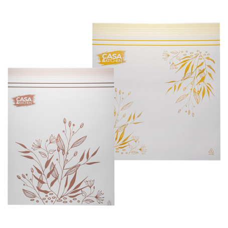 SACCHETTI PER ALIMENTI RICHIUDIBILI motivo prugna - cm 18 x 20 - pz 20