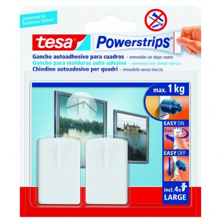 TESA POWERSTRIPS 2 GANCI AUTOAD. PER QUADRI