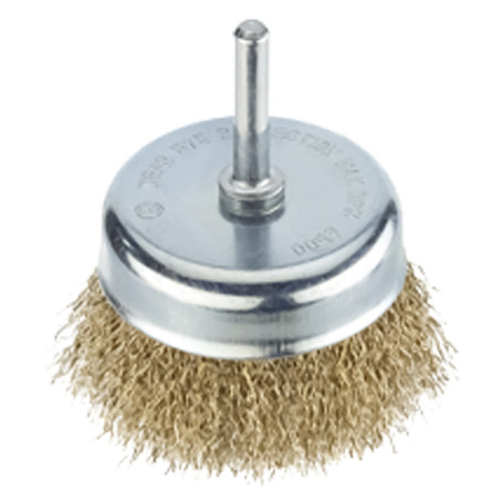 SPAZZOLA A TAZZA PER TRAPANO  diametro  mm 85 - gambo mm 6