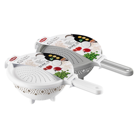 SCOLARISO CON COPERCHIO  TOSCA  bianco/tortora